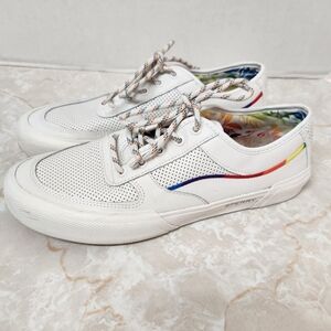 Sperry Men’s Soletide Pride Boat Leather Sneakers Sz 10 Rainbow LGBTQ